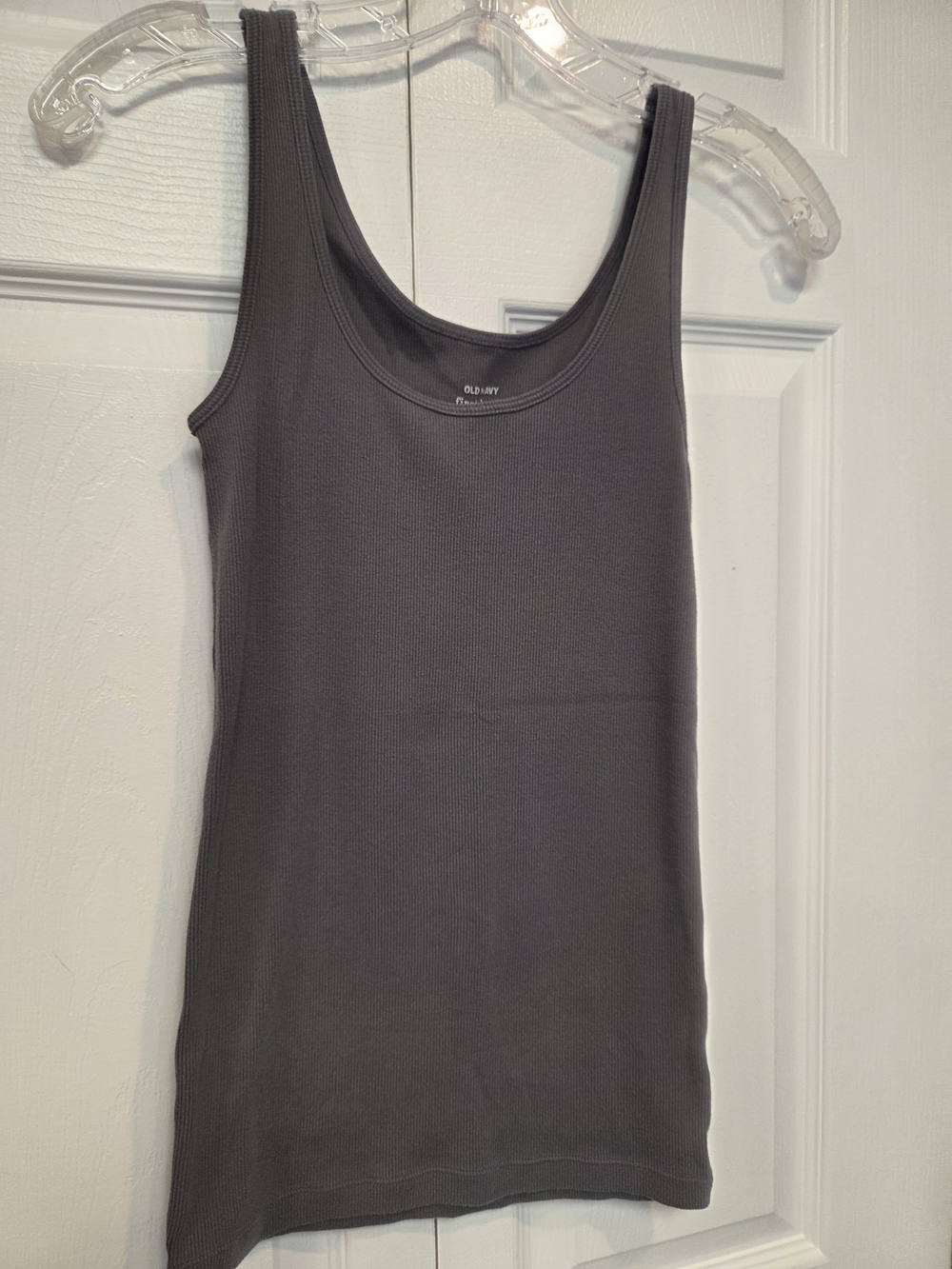 Old Navy Dark Gray Ribbed Scoop Neck Tank Top